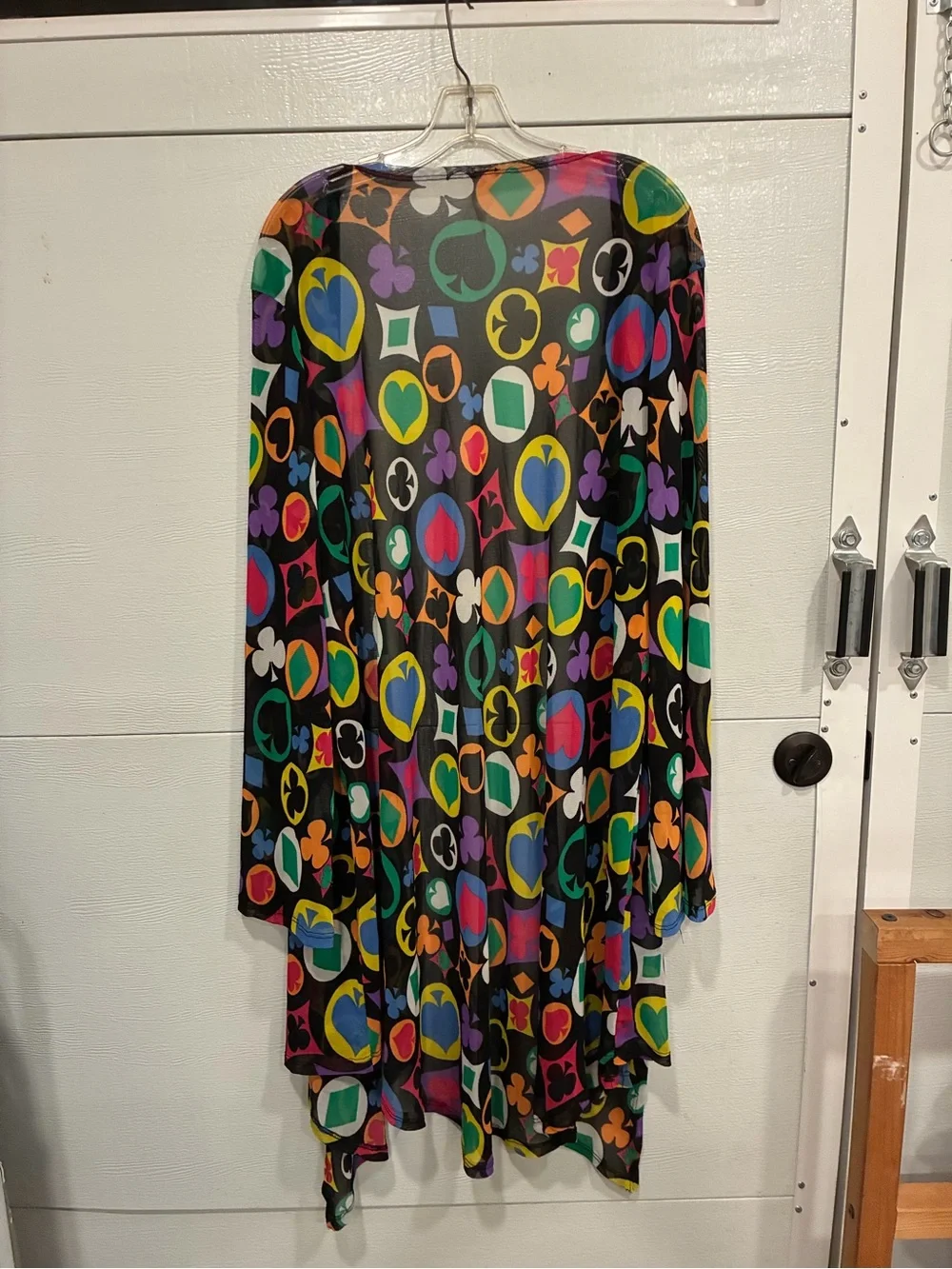 Multicolor Geometric Print Women's Duster cardigan beach cover up Girlhoodcore